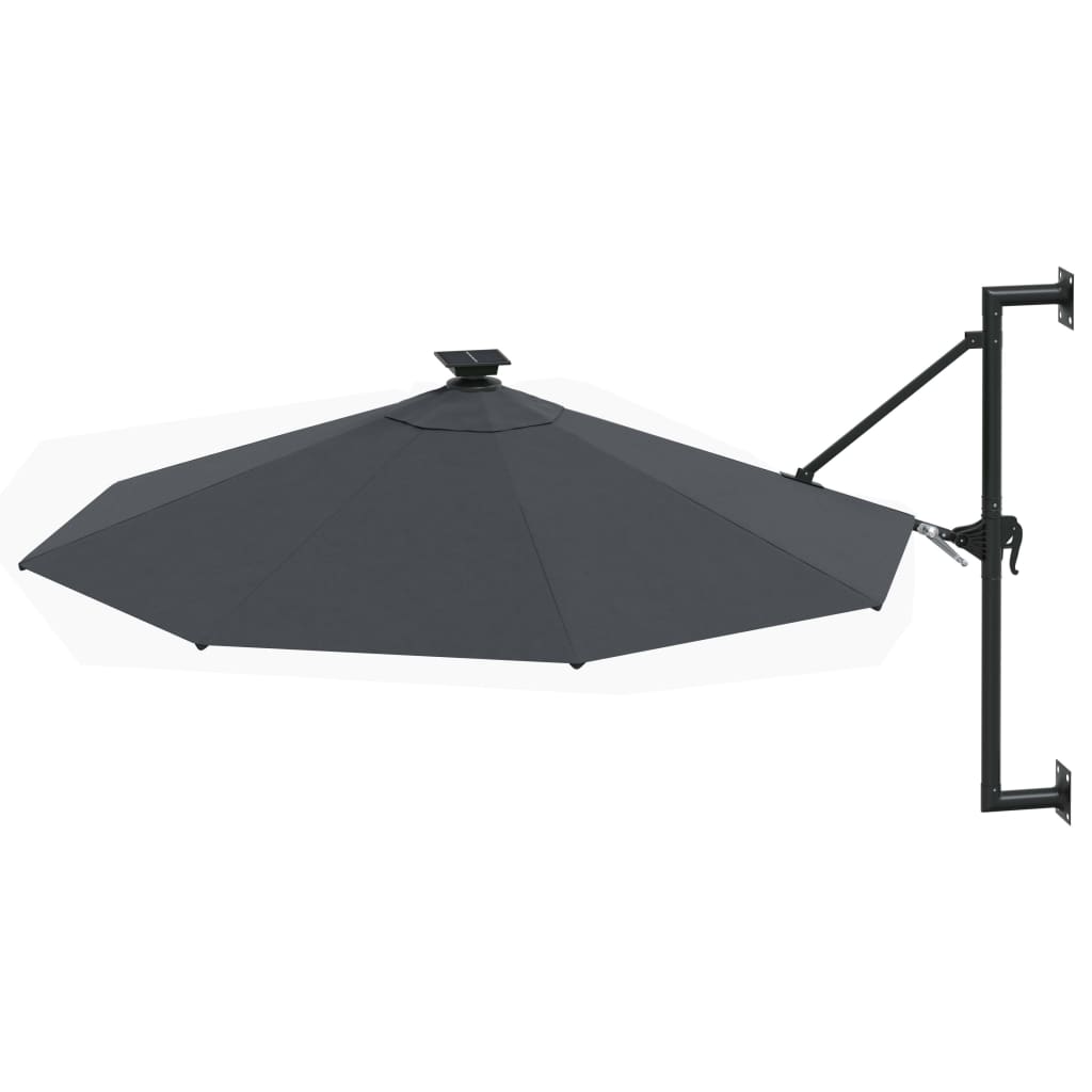 Wandparasol met LED's 300 cm antracietkleurig is nu te koop bij PeponiXL, paradijselijk wonen!