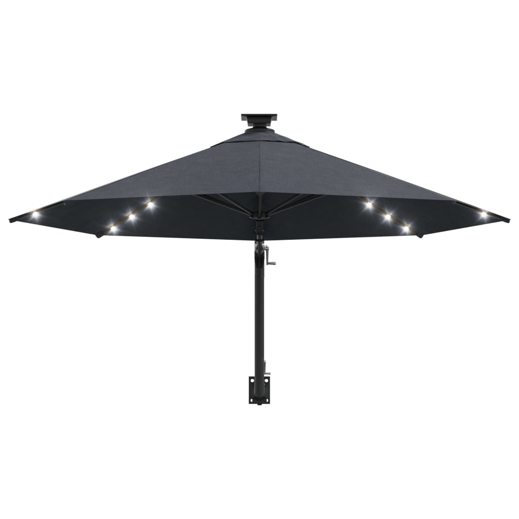 Wandparasol met LED's 300 cm antracietkleurig is nu te koop bij PeponiXL, paradijselijk wonen!