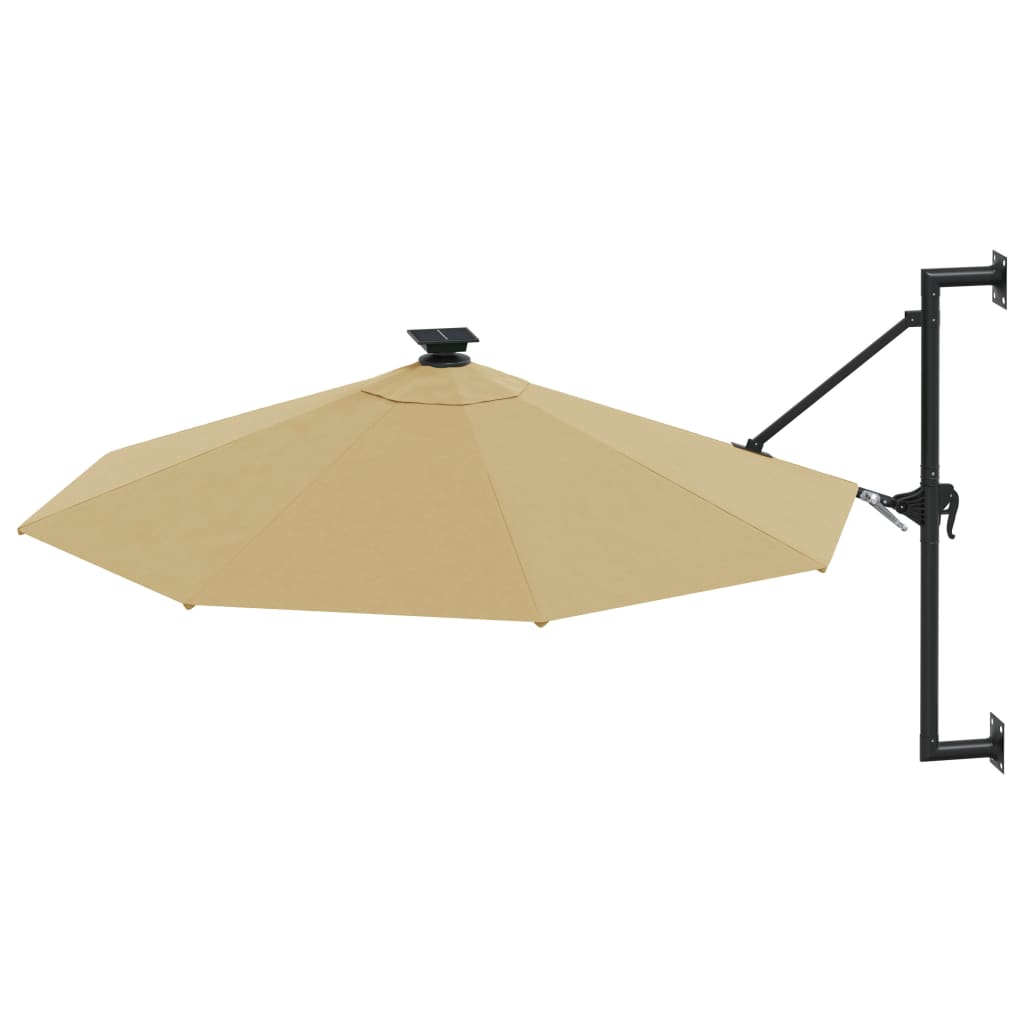 Wandparasol met LED's 300 cm taupe is nu te koop bij PeponiXL, paradijselijk wonen!