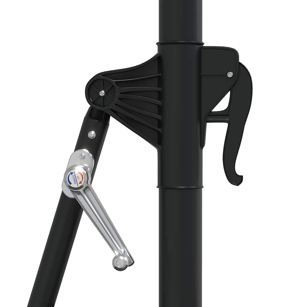 Wandparasol met LED's 300 cm zwart is nu te koop bij PeponiXL, paradijselijk wonen!