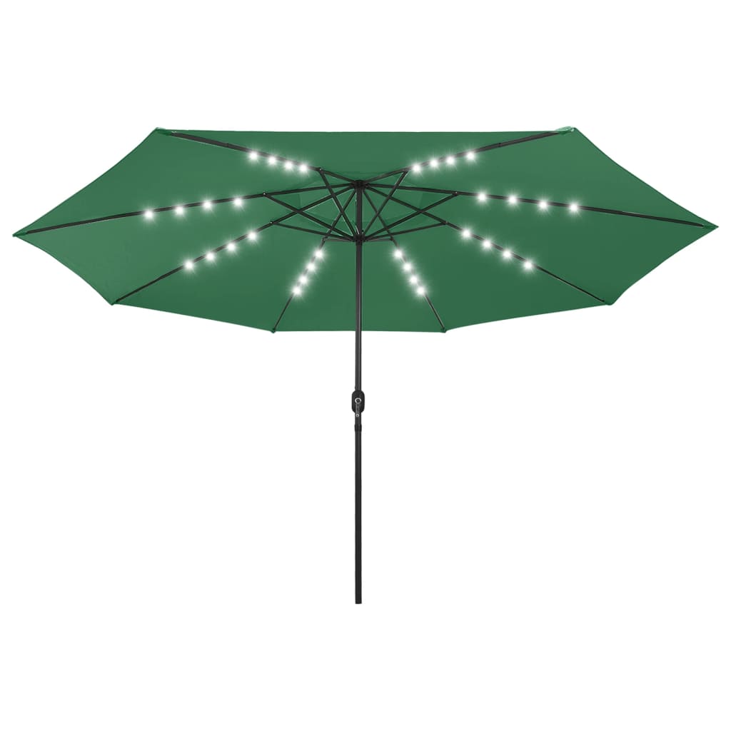 Parasol met LED-verlichting 400 cm groen is nu te koop bij PeponiXL, paradijselijk wonen!