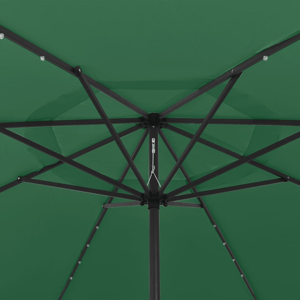 Parasol met LED-verlichting 400 cm groen is nu te koop bij PeponiXL, paradijselijk wonen!
