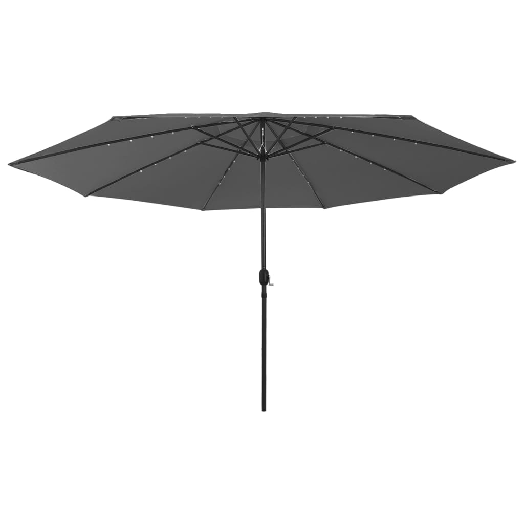 Parasol met LED-verlichting 400 cm antracietkleurig is nu te koop bij PeponiXL, paradijselijk wonen!
