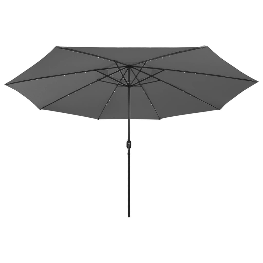 Parasol met LED-verlichting 400 cm antracietkleurig is nu te koop bij PeponiXL, paradijselijk wonen!