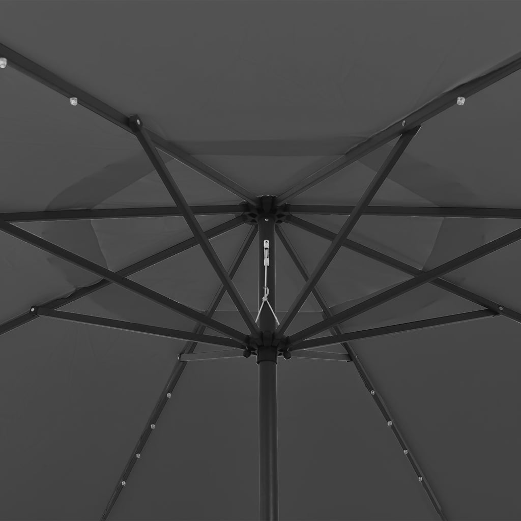 Parasol met LED-verlichting 400 cm antracietkleurig is nu te koop bij PeponiXL, paradijselijk wonen!