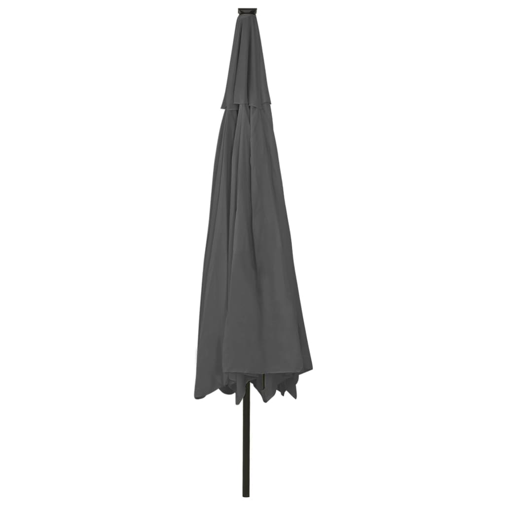Parasol met LED-verlichting 400 cm antracietkleurig is nu te koop bij PeponiXL, paradijselijk wonen!