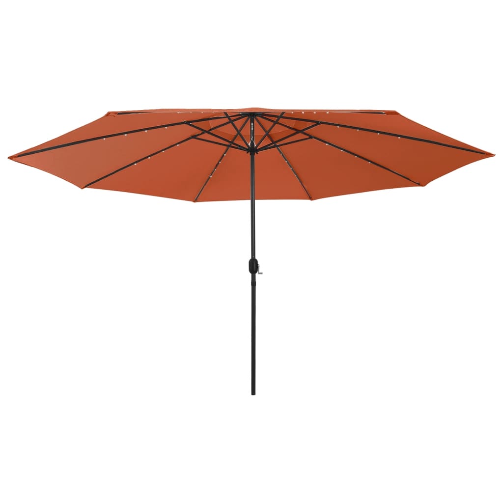 Parasol met LED-verlichting 400 cm terracottakleurig is nu te koop bij PeponiXL, paradijselijk wonen!