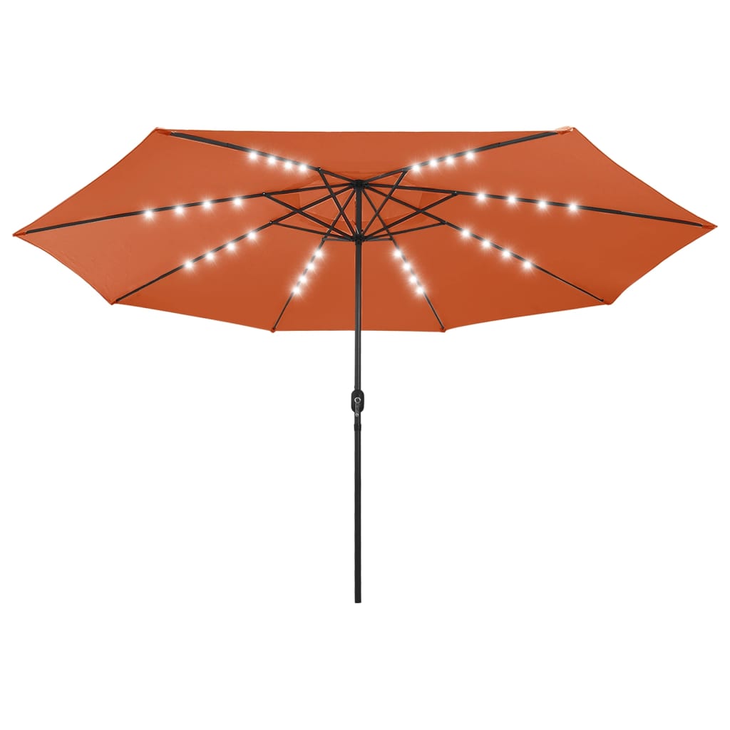 Parasol met LED-verlichting 400 cm terracottakleurig is nu te koop bij PeponiXL, paradijselijk wonen!
