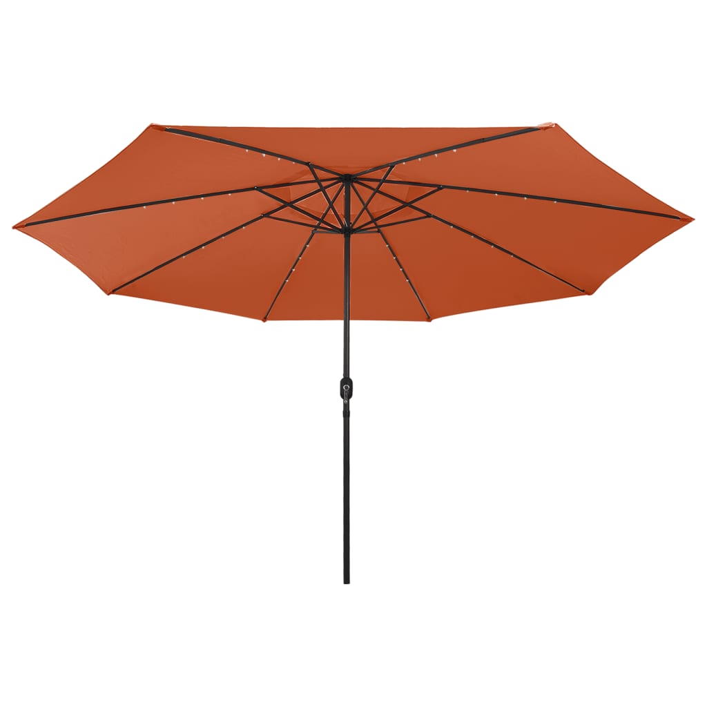 Parasol met LED-verlichting 400 cm terracottakleurig is nu te koop bij PeponiXL, paradijselijk wonen!