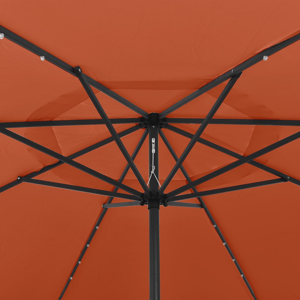 Parasol met LED-verlichting 400 cm terracottakleurig is nu te koop bij PeponiXL, paradijselijk wonen!