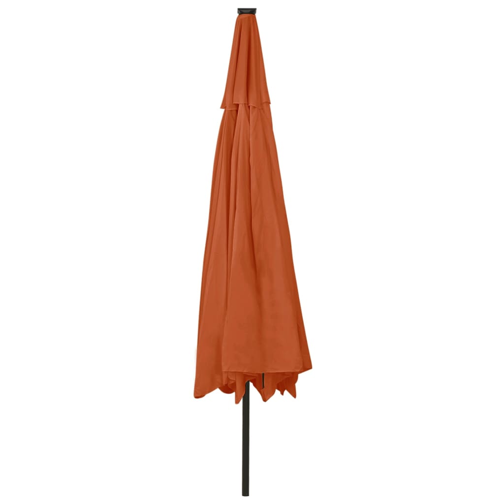 Parasol met LED-verlichting 400 cm terracottakleurig is nu te koop bij PeponiXL, paradijselijk wonen!