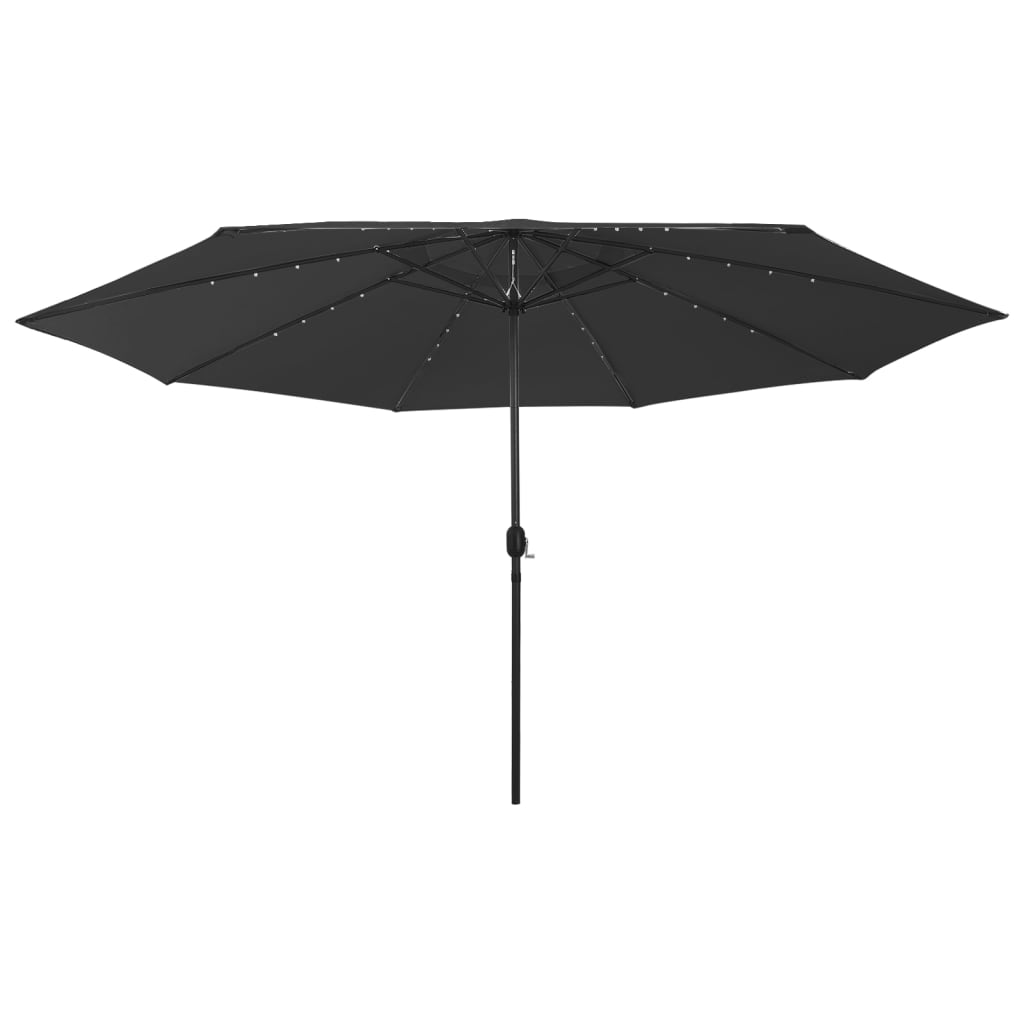 Parasol met LED-verlichting 400 cm zwart is nu te koop bij PeponiXL, paradijselijk wonen!