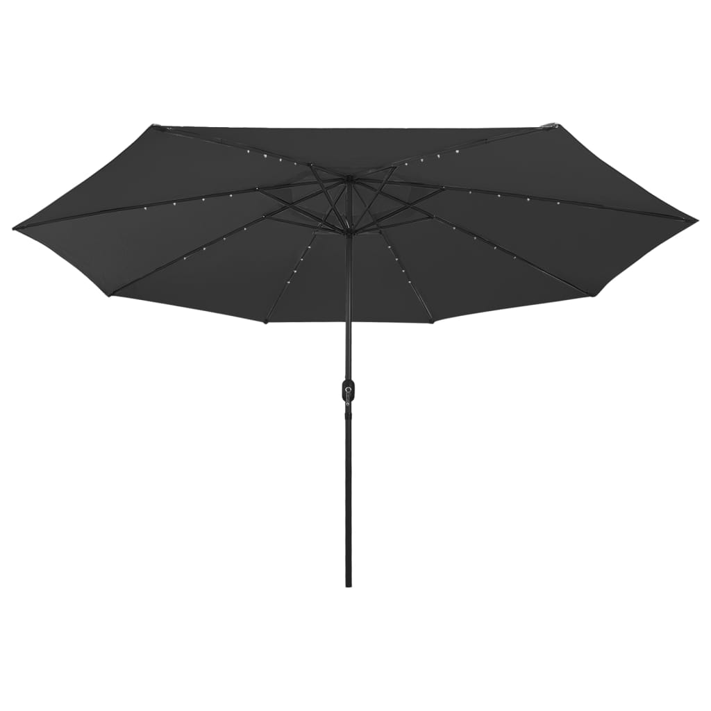 Parasol met LED-verlichting 400 cm zwart is nu te koop bij PeponiXL, paradijselijk wonen!