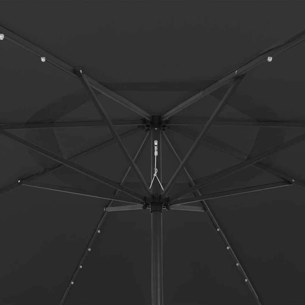 Parasol met LED-verlichting 400 cm zwart is nu te koop bij PeponiXL, paradijselijk wonen!