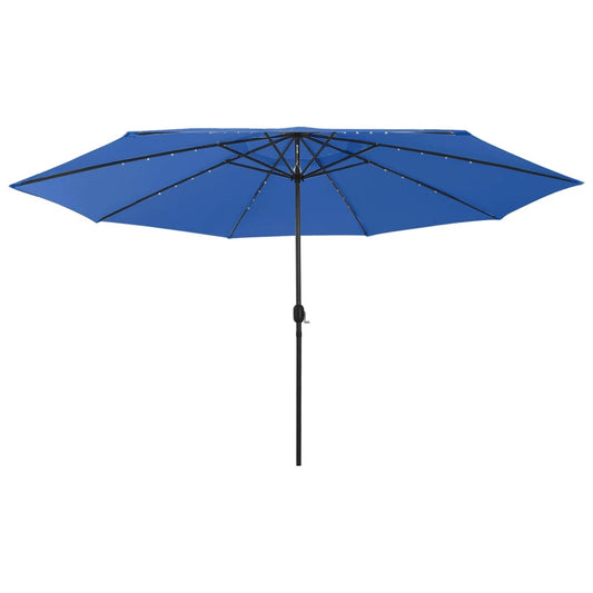 Parasol met LED-verlichting 400 cm azuurblauw is nu te koop bij PeponiXL, paradijselijk wonen!