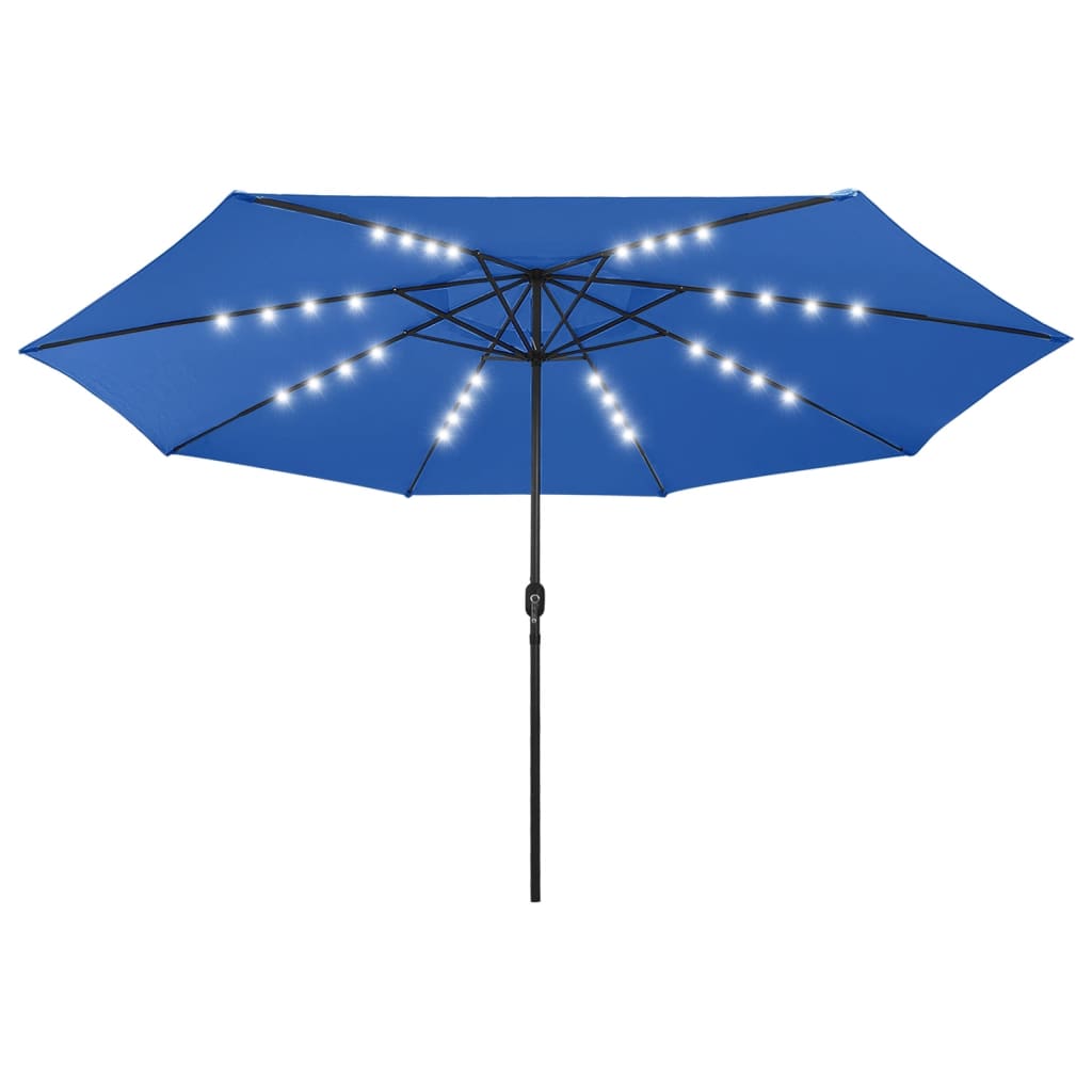 Parasol met LED-verlichting 400 cm azuurblauw is nu te koop bij PeponiXL, paradijselijk wonen!