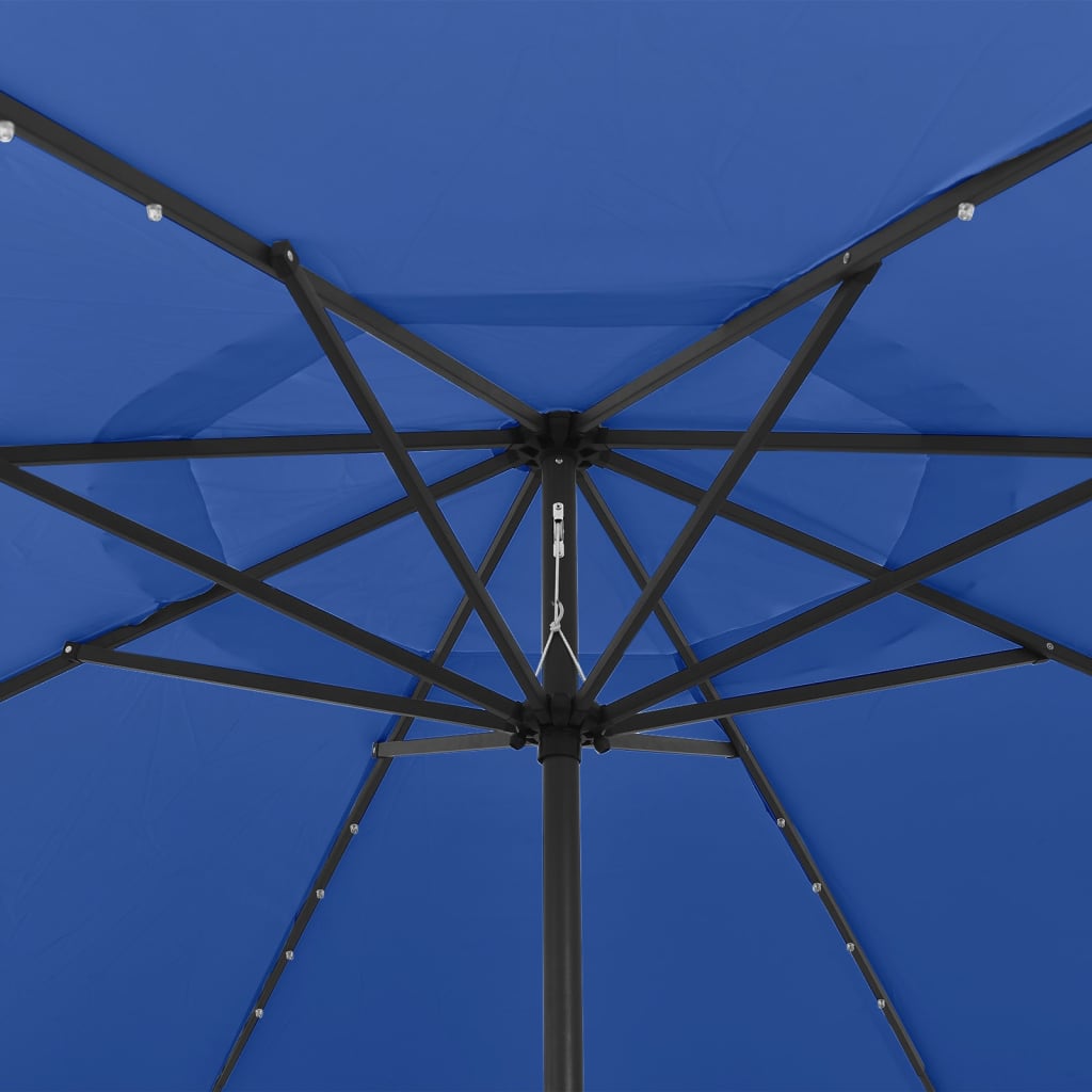 Parasol met LED-verlichting 400 cm azuurblauw is nu te koop bij PeponiXL, paradijselijk wonen!