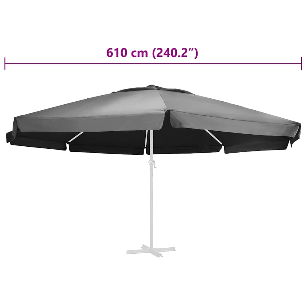 Vervangingsdoek voor parasol 610 cm antracietkleurig is nu te koop bij PeponiXL, paradijselijk wonen!