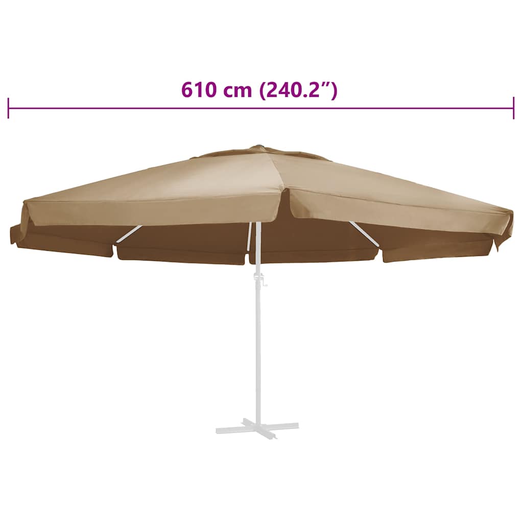 Vervangingsdoek voor parasol 610 cm taupe is nu te koop bij PeponiXL, paradijselijk wonen!