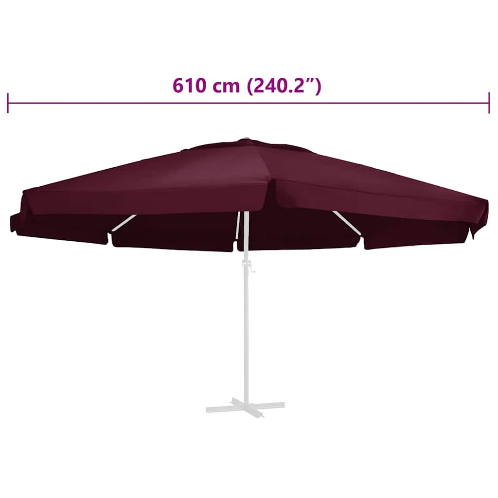 Vervangingsdoek voor parasol 610 cm bordeauxrood is nu te koop bij PeponiXL, paradijselijk wonen!