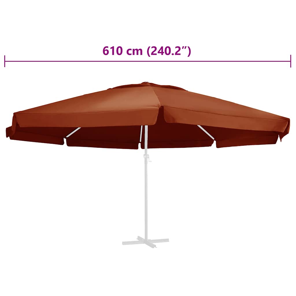 Vervangingsdoek voor parasol 610 cm terracottakleurig is nu te koop bij PeponiXL, paradijselijk wonen!