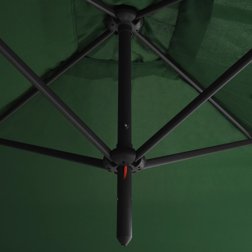 Parasol dubbel met stalen paal 600x300 cm groen is nu te koop bij PeponiXL, paradijselijk wonen!