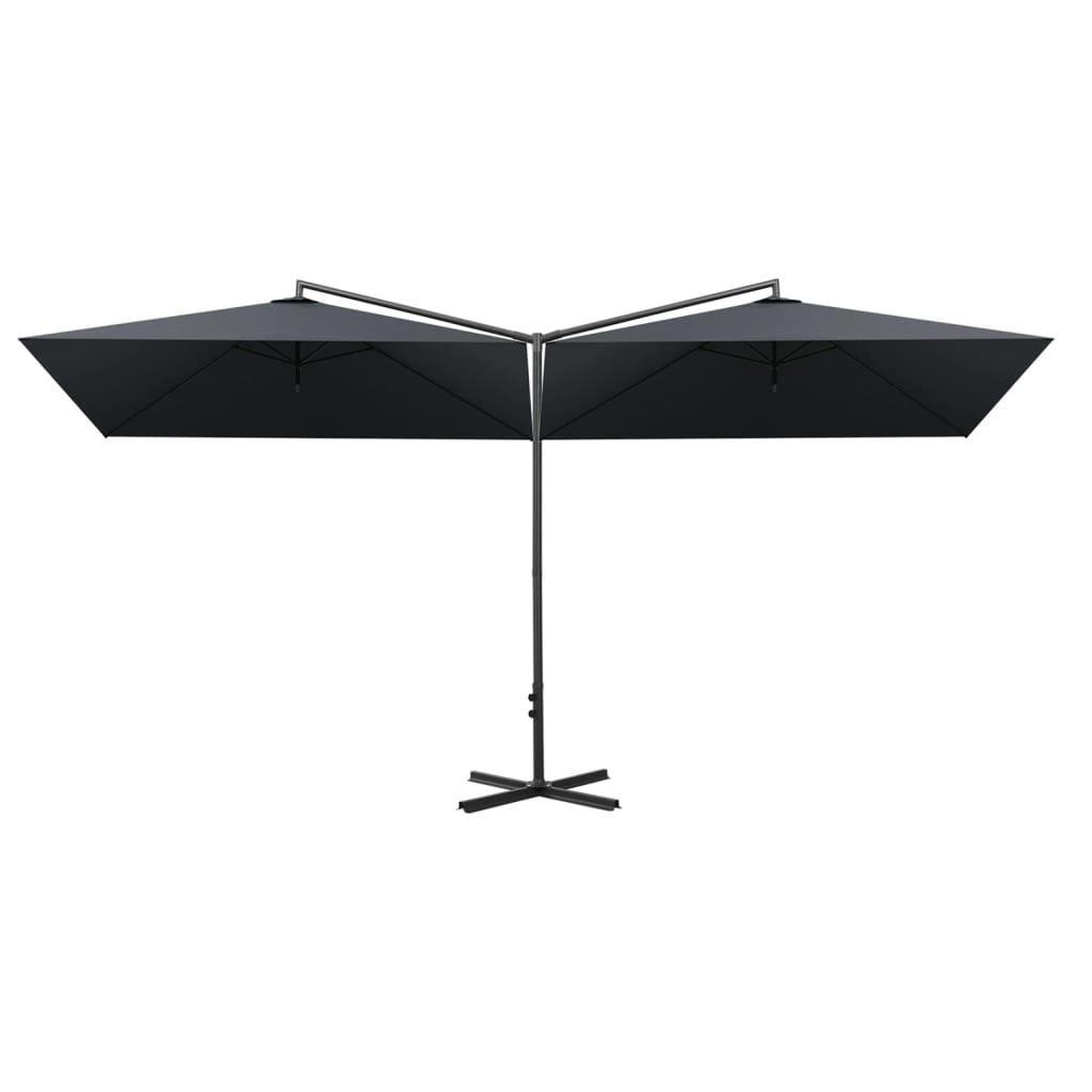 Parasol dubbel met stalen paal 600x300 cm antracietkleurig is nu te koop bij PeponiXL, paradijselijk wonen!
