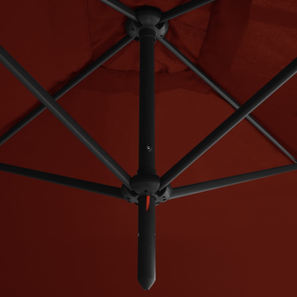 Parasol dubbel met stalen paal 600x300 cm terracottakleurig is nu te koop bij PeponiXL, paradijselijk wonen!