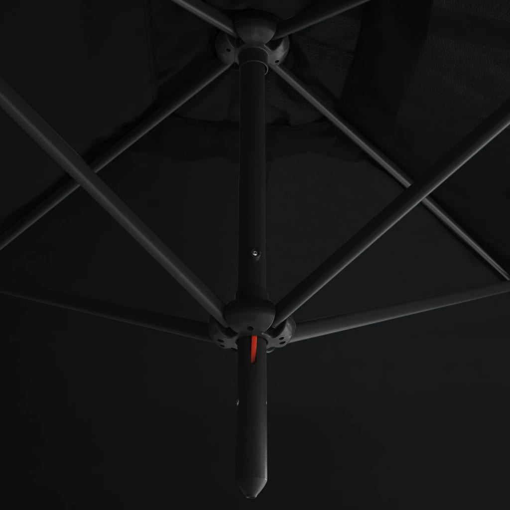 Parasol dubbel met stalen paal 600x300 cm zwart is nu te koop bij PeponiXL, paradijselijk wonen!