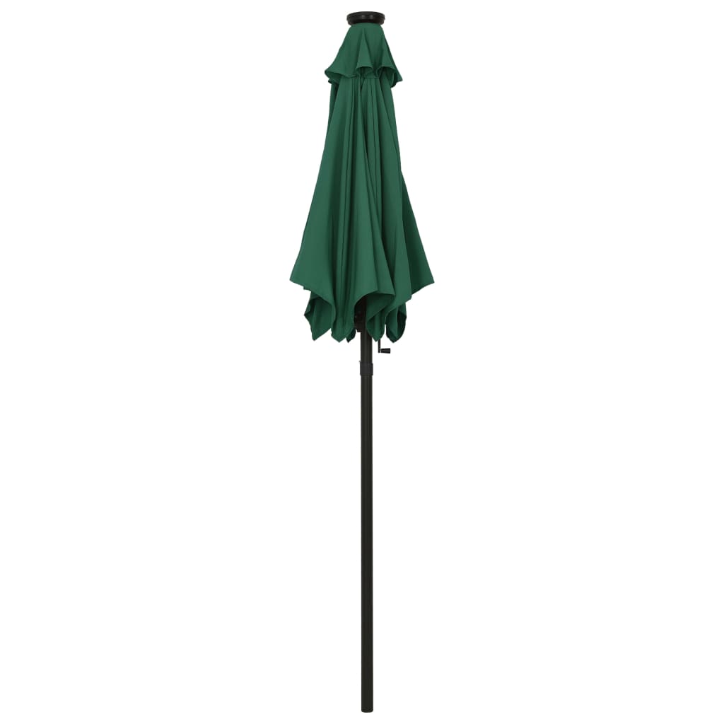 Parasol met LED-verlichting 200x211 cm aluminium groen is nu te koop bij PeponiXL, paradijselijk wonen!