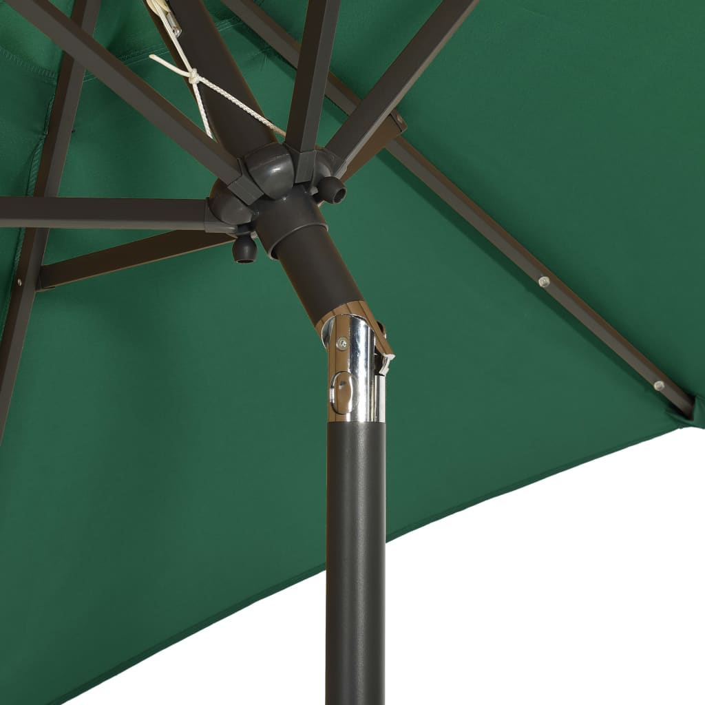 Parasol met LED-verlichting 200x211 cm aluminium groen is nu te koop bij PeponiXL, paradijselijk wonen!