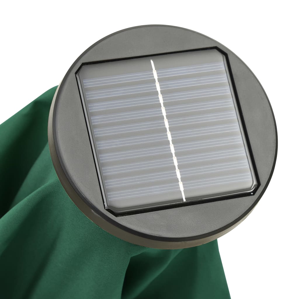 Parasol met LED-verlichting 200x211 cm aluminium groen is nu te koop bij PeponiXL, paradijselijk wonen!