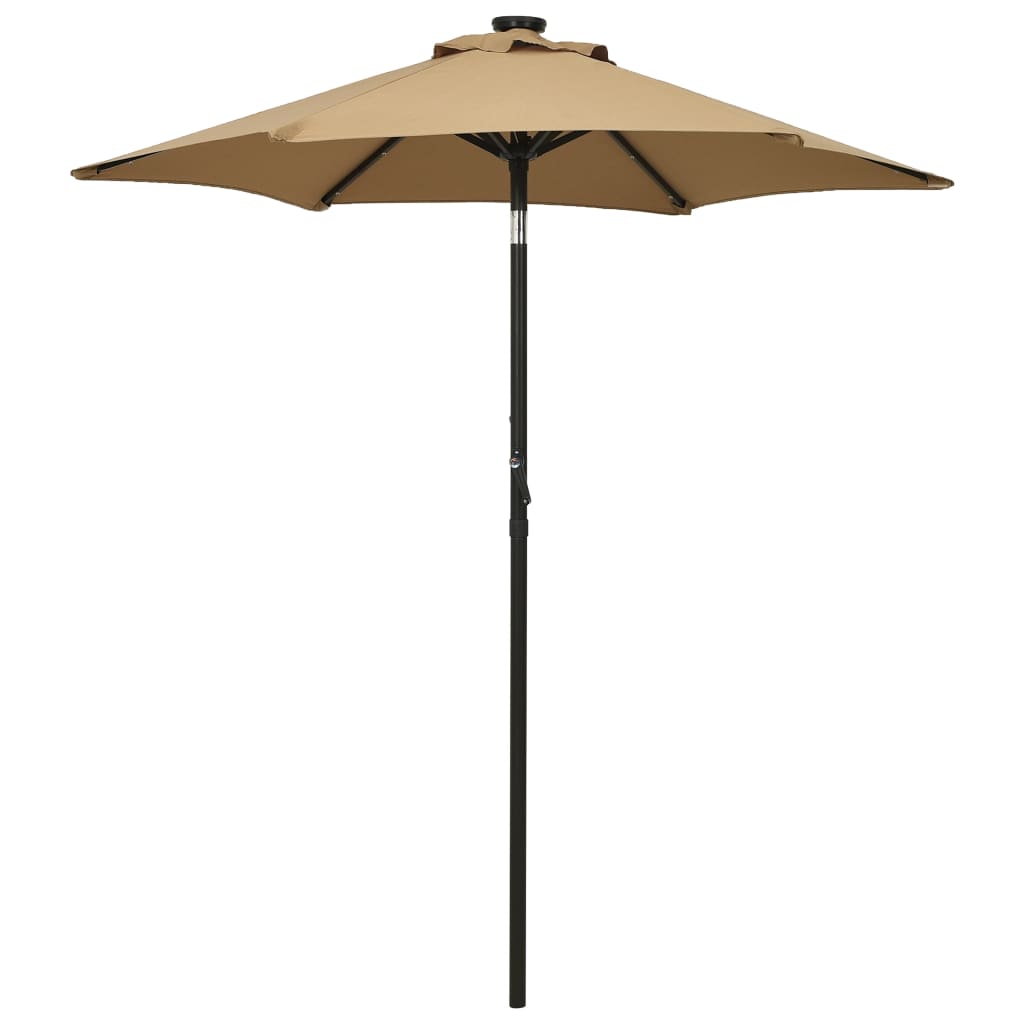 Parasol met LED-verlichting 200x211 cm aluminium taupe is nu te koop bij PeponiXL, paradijselijk wonen!