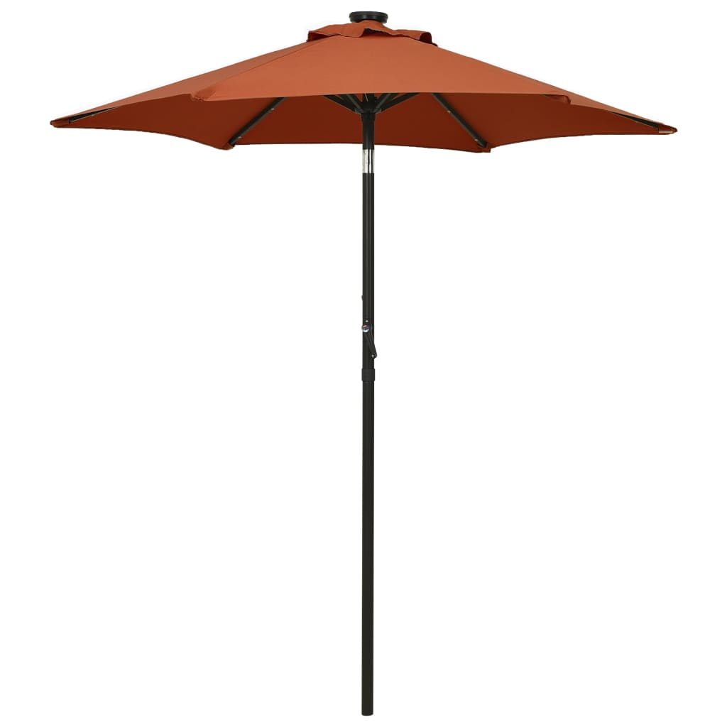 Parasol met LED-verlichting 200x211 cm aluminium terracotta is nu te koop bij PeponiXL, paradijselijk wonen!