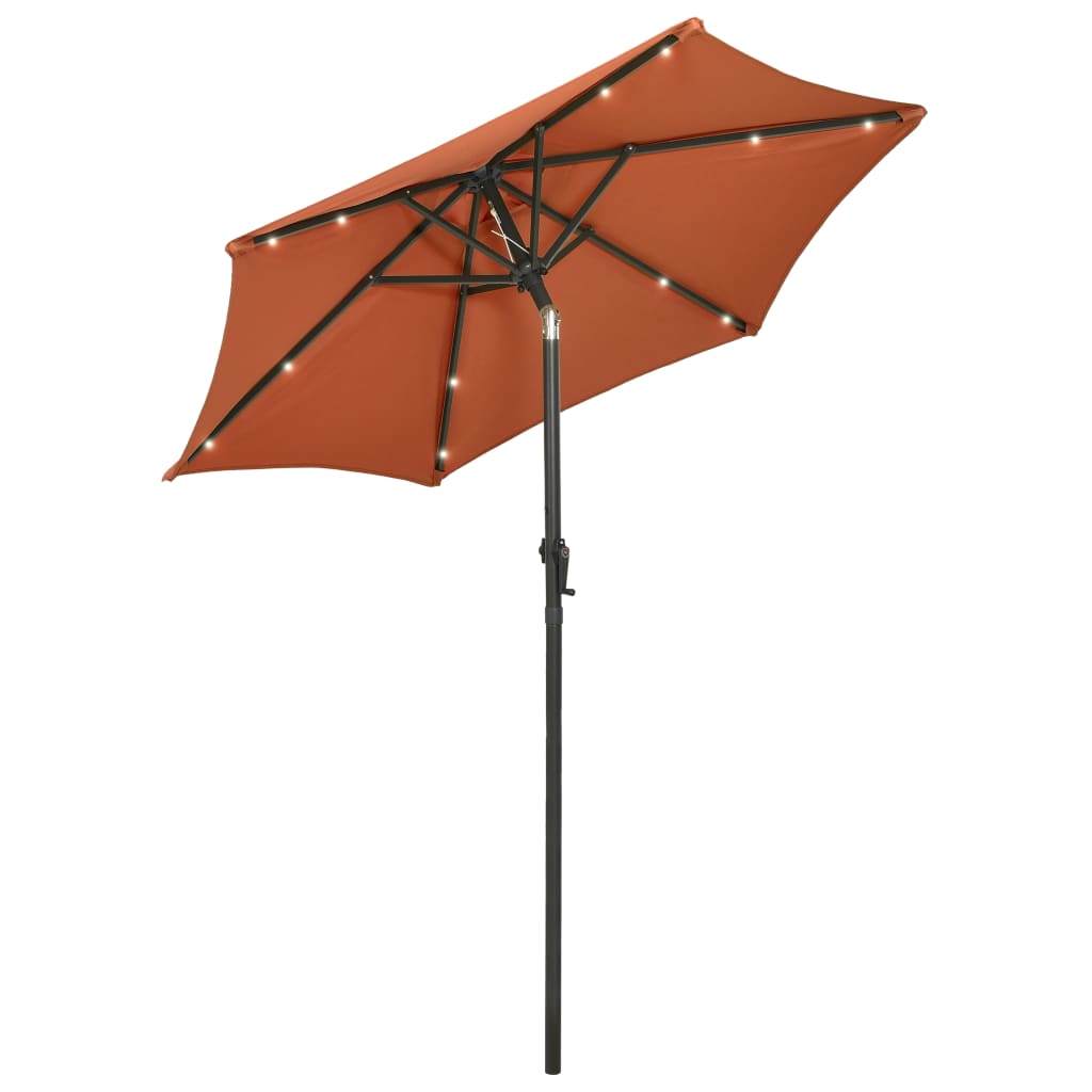 Parasol met LED-verlichting 200x211 cm aluminium terracotta is nu te koop bij PeponiXL, paradijselijk wonen!