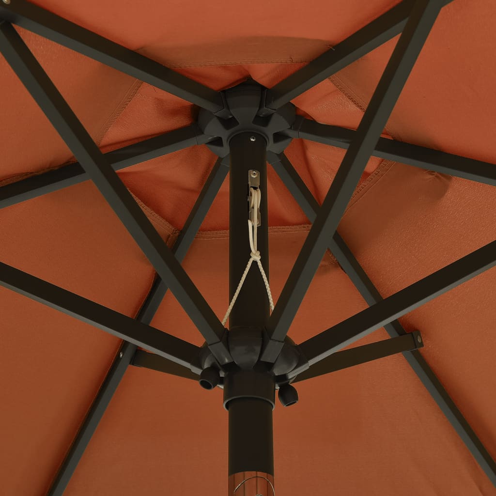 Parasol met LED-verlichting 200x211 cm aluminium terracotta is nu te koop bij PeponiXL, paradijselijk wonen!