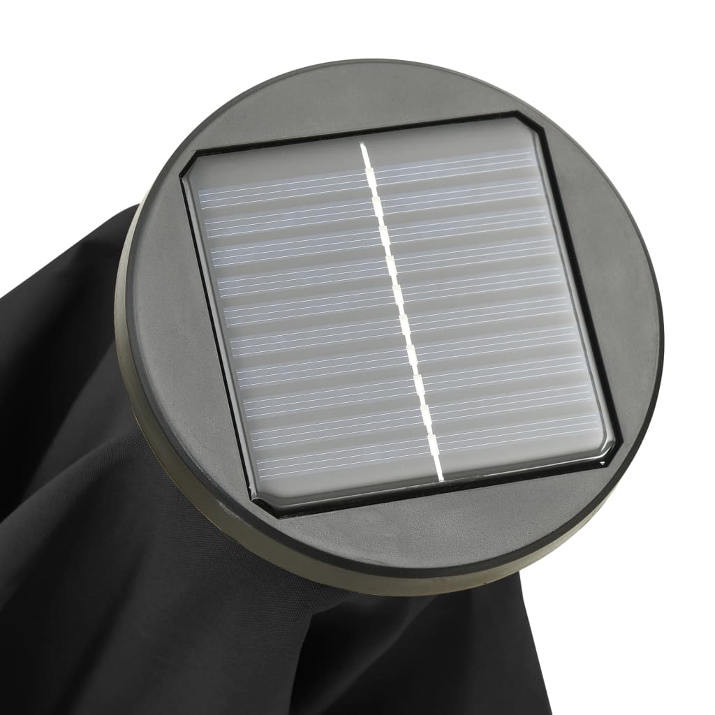 Parasol met LED-verlichting 200x211 cm aluminium zwart is nu te koop bij PeponiXL, paradijselijk wonen!