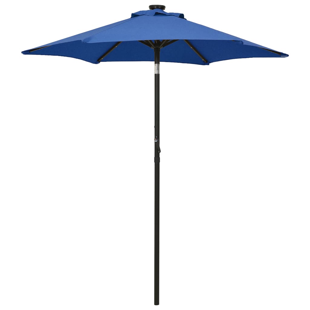 Parasol met LED-verlichting 200x211 cm aluminium azuurblauw is nu te koop bij PeponiXL, paradijselijk wonen!
