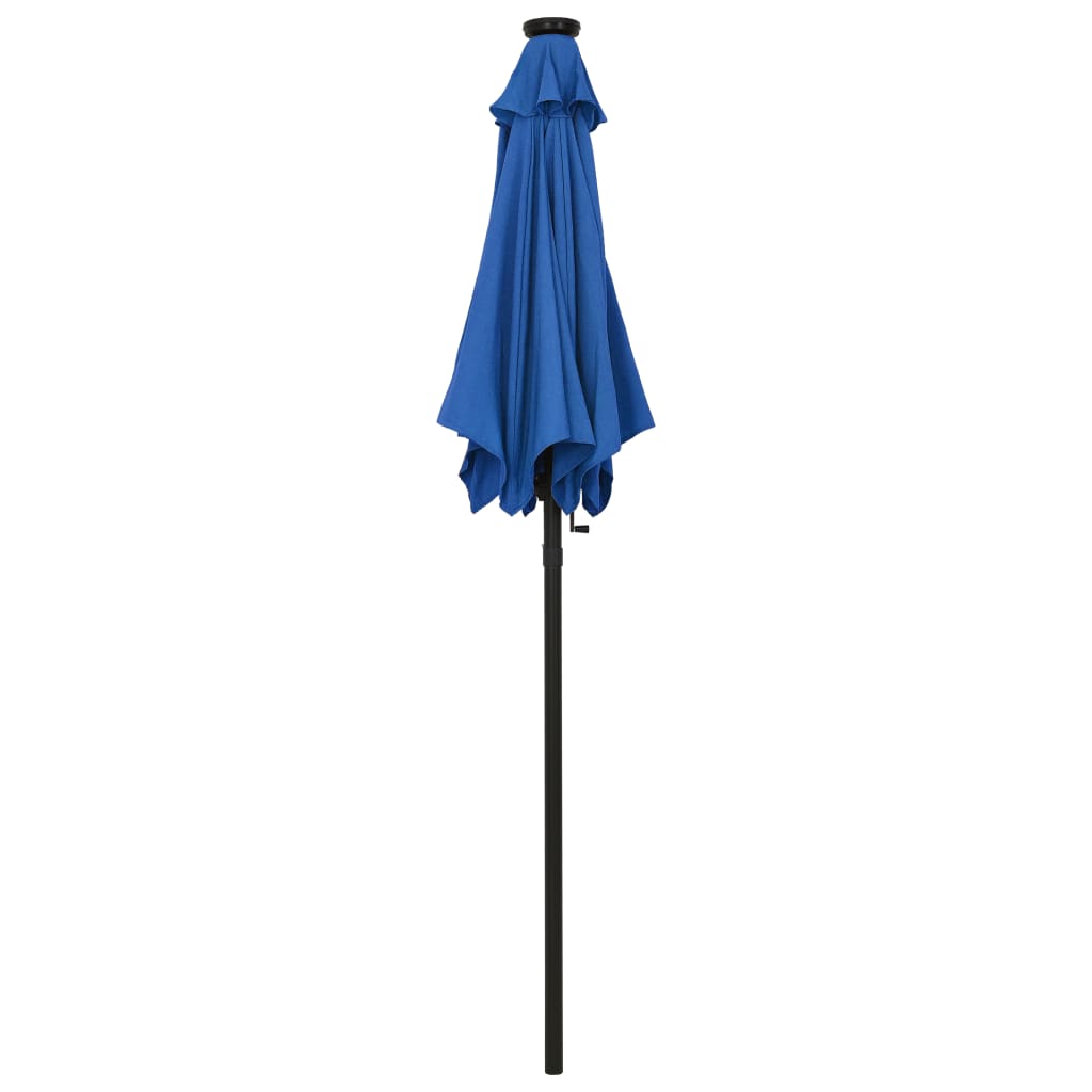 Parasol met LED-verlichting 200x211 cm aluminium azuurblauw is nu te koop bij PeponiXL, paradijselijk wonen!