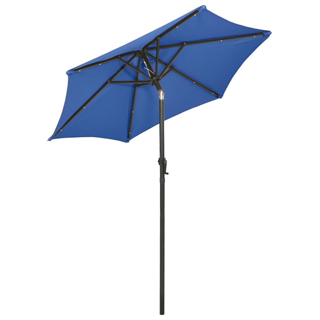 Parasol met LED-verlichting 200x211 cm aluminium azuurblauw is nu te koop bij PeponiXL, paradijselijk wonen!