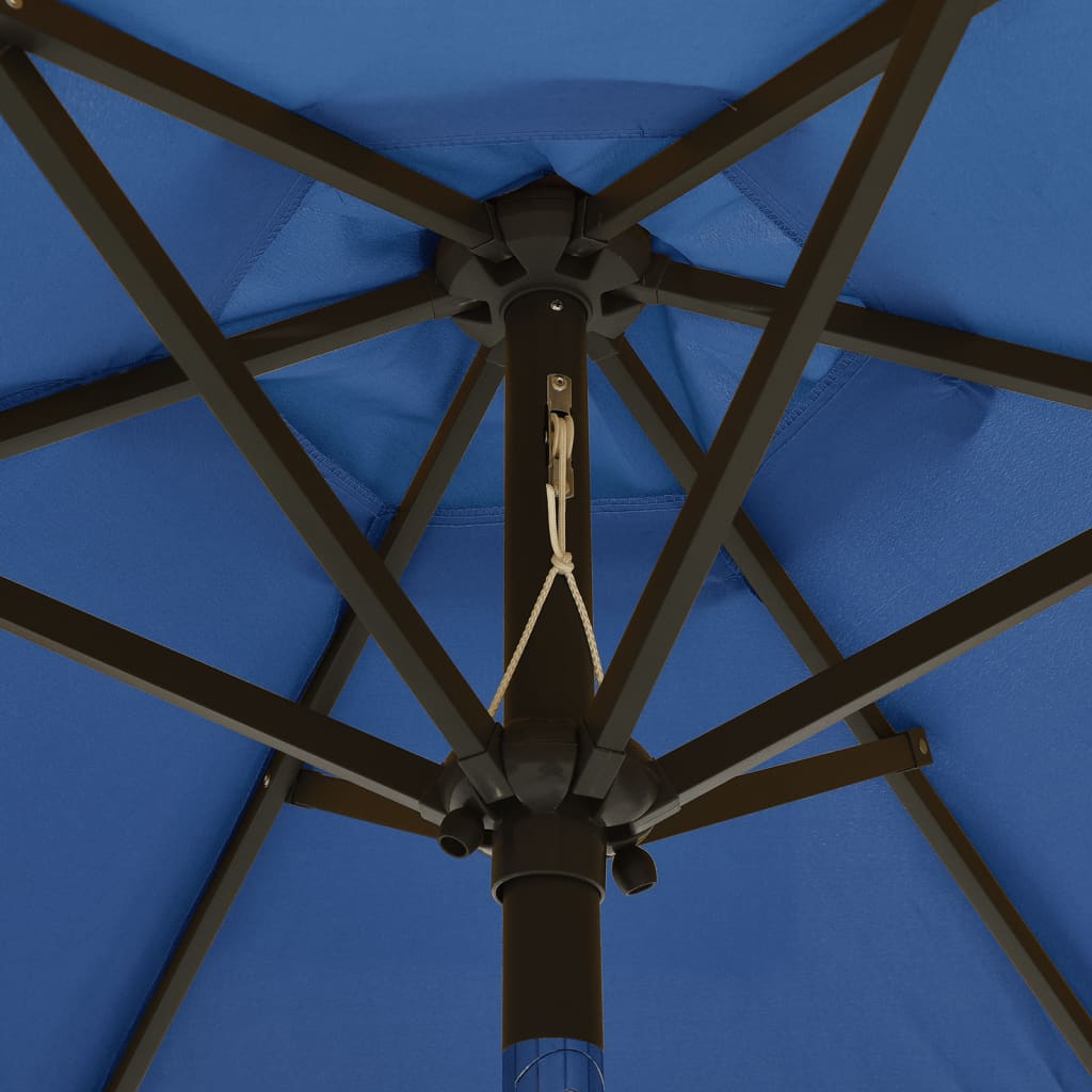 Parasol met LED-verlichting 200x211 cm aluminium azuurblauw is nu te koop bij PeponiXL, paradijselijk wonen!