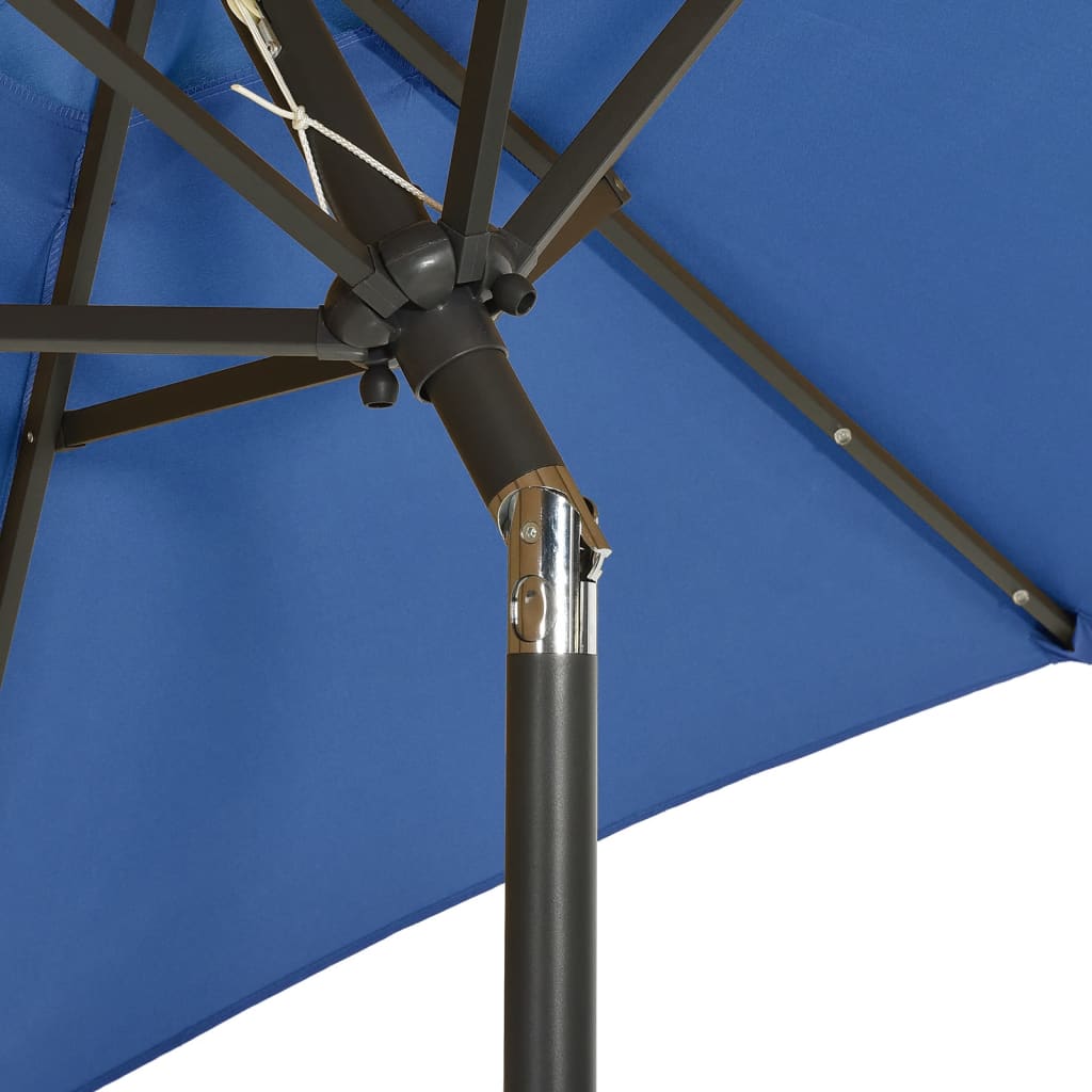 Parasol met LED-verlichting 200x211 cm aluminium azuurblauw is nu te koop bij PeponiXL, paradijselijk wonen!