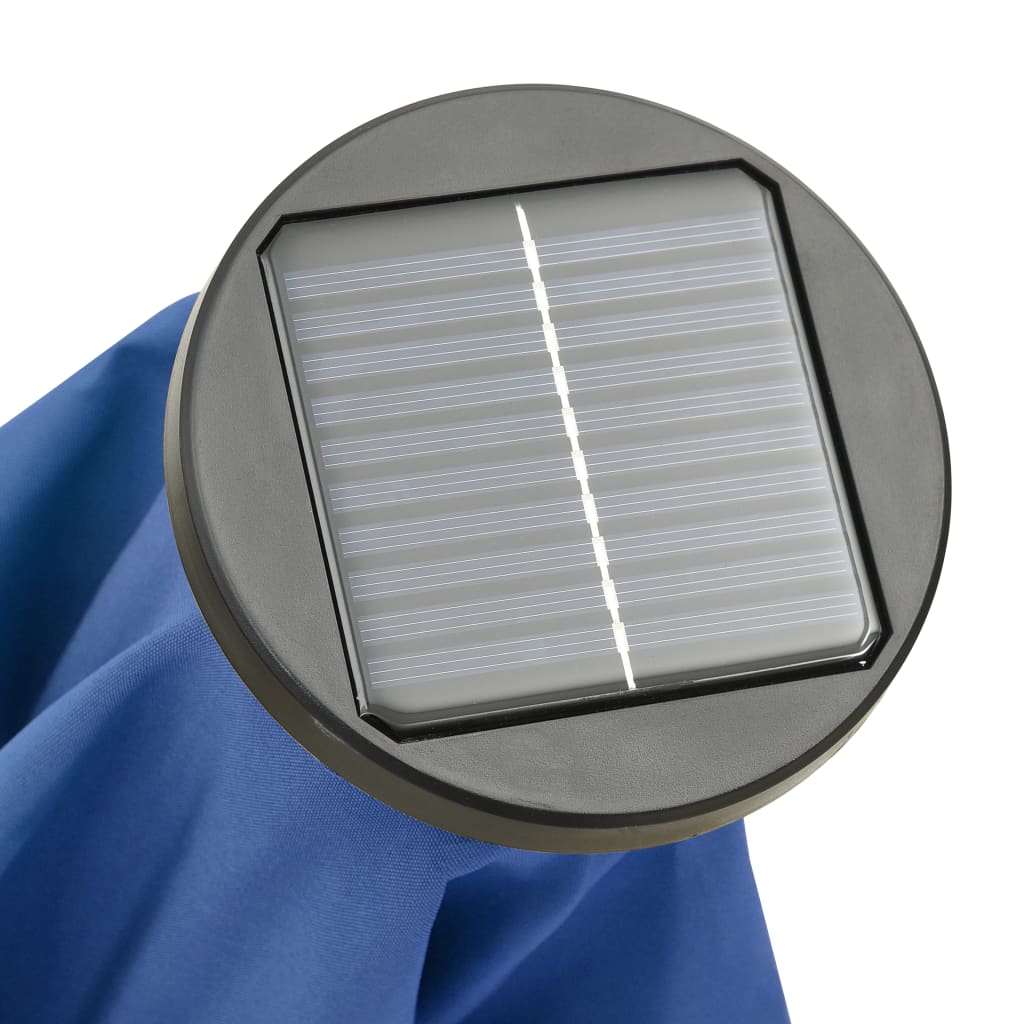 Parasol met LED-verlichting 200x211 cm aluminium azuurblauw is nu te koop bij PeponiXL, paradijselijk wonen!