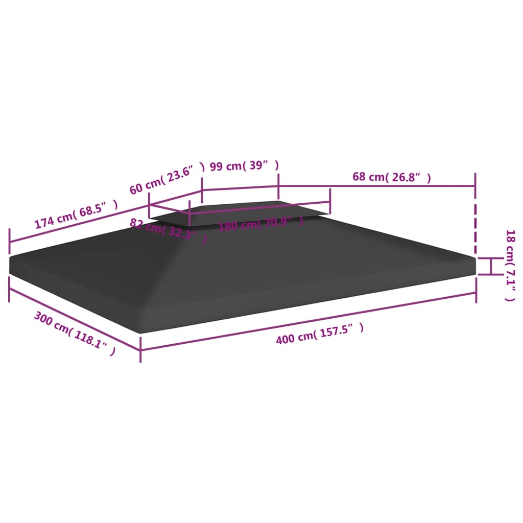 Prieeldak 2-laags 310 g/m² 4x3 m zwart is nu te koop bij PeponiXL, paradijselijk wonen!