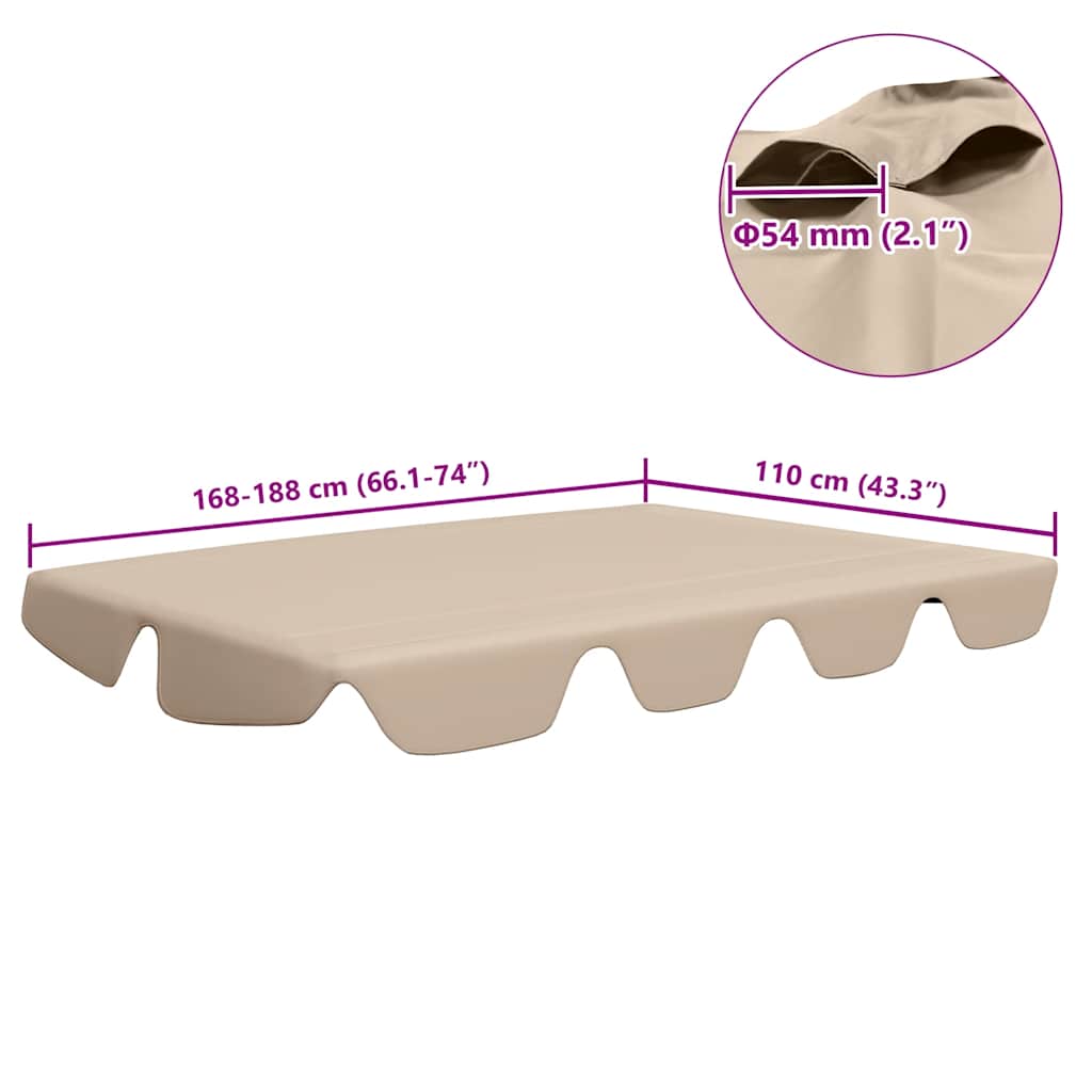 Vervangingsluifel voor schommelbank 188/168x145/110 cm beige is nu te koop bij PeponiXL, paradijselijk wonen!