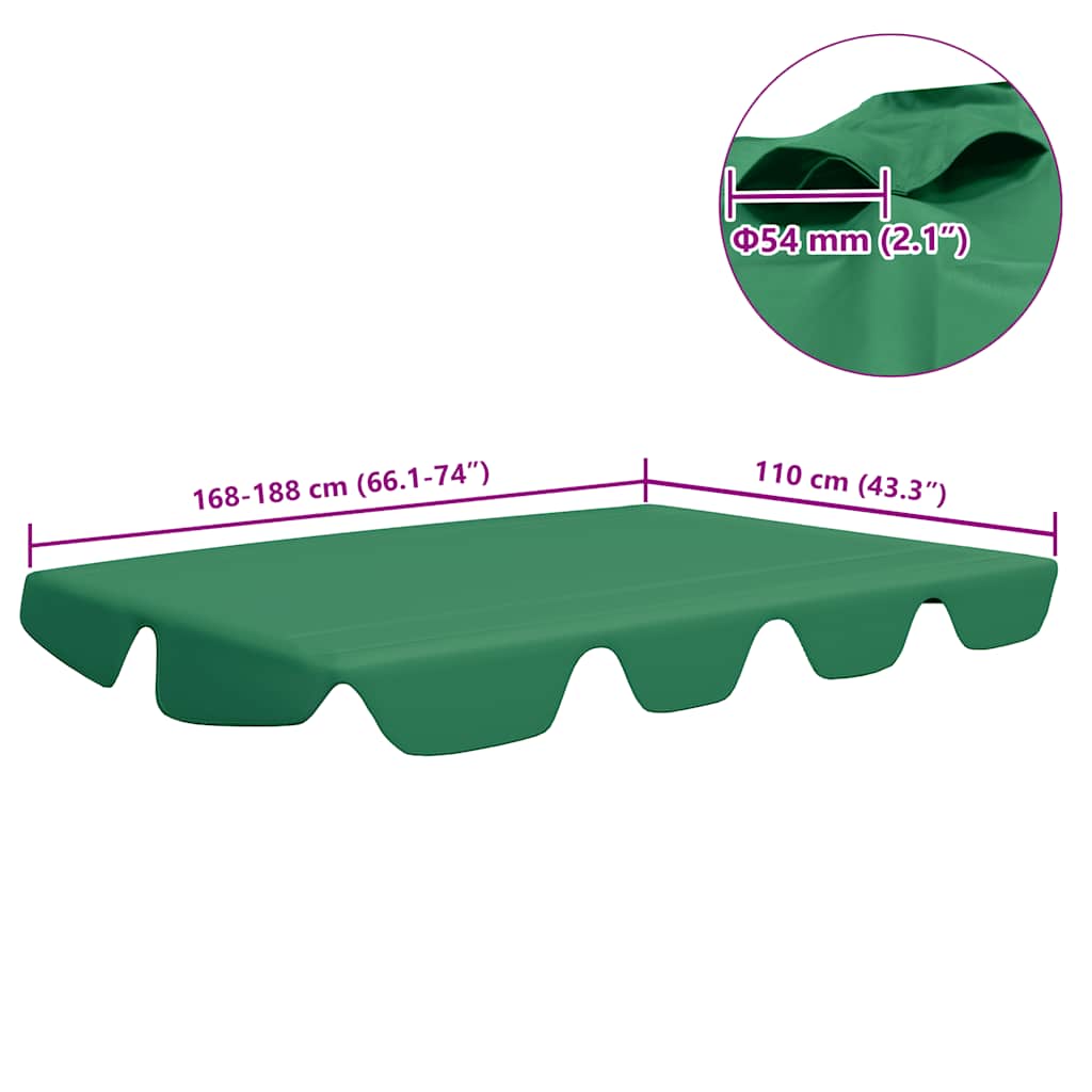 Vervangingsluifel voor schommelbank 188/168x145/110 cm groen is nu te koop bij PeponiXL, paradijselijk wonen!