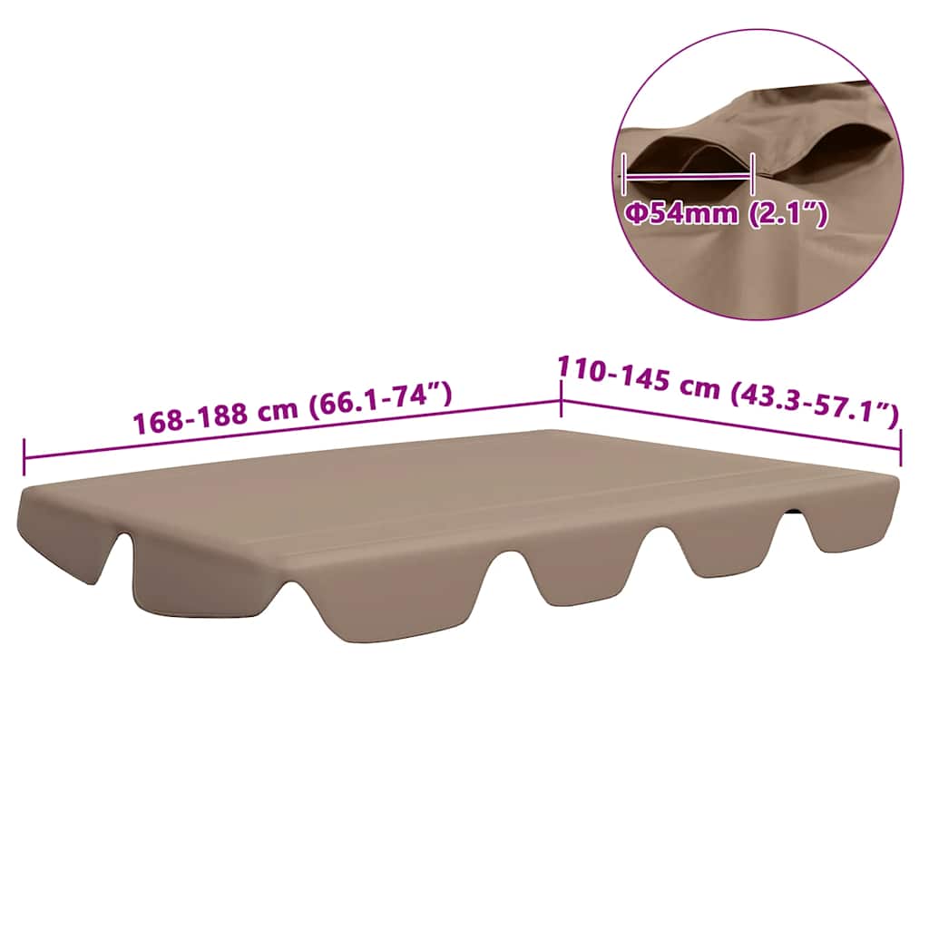 Vervangingsluifel voor schommelbank 188/168x145/110 cm taupe is nu te koop bij PeponiXL, paradijselijk wonen!