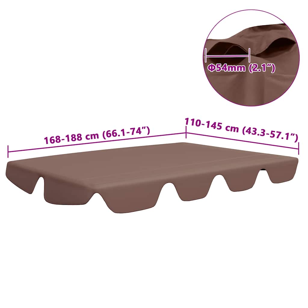 Vervangingsluifel voor schommelbank 188/168x145/110 cm bruin is nu te koop bij PeponiXL, paradijselijk wonen!