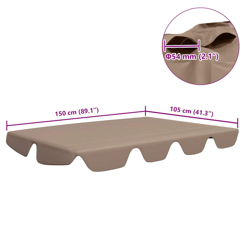 Vervangingsluifel voor schommelbank 150/130x105/70 cm taupe is nu te koop bij PeponiXL, paradijselijk wonen!