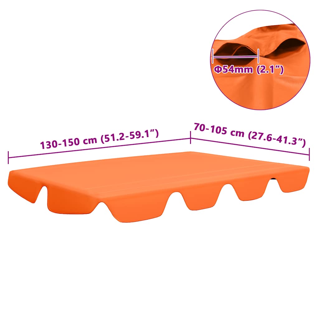 Vervangingsluifel voor schommelbank 150/130x105/70 cm oranje is nu te koop bij PeponiXL, paradijselijk wonen!